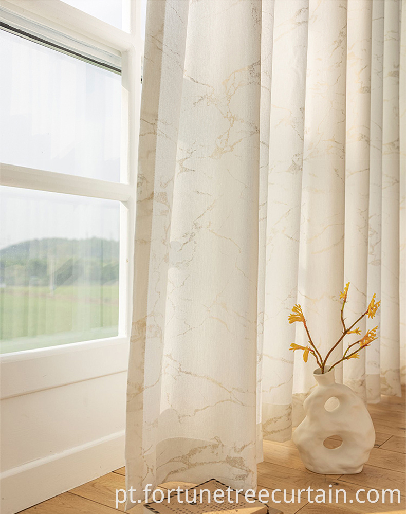 Home Indoor Shading Printed Sheer Curtains